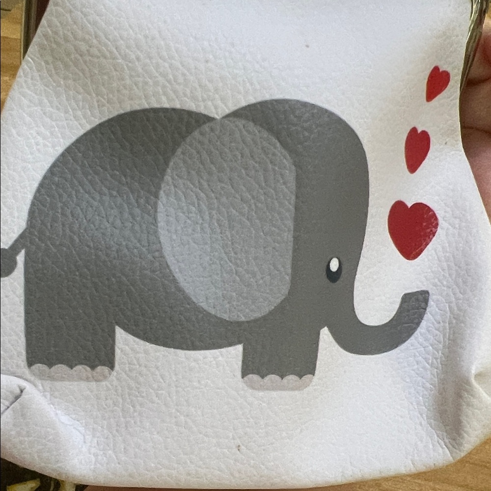 # 0736 + Set of Black /Gold WHT Logo & Baby Elephant Clutch with Silver Frame - Picture 7 of 17
